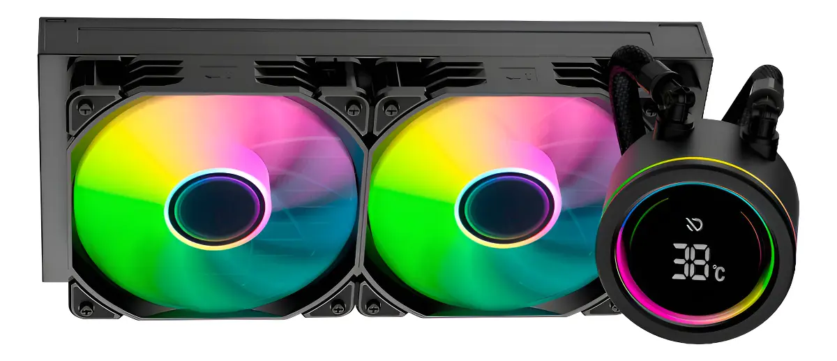 Water Cooler para CPU 240mm RGB com Display de Temperatura